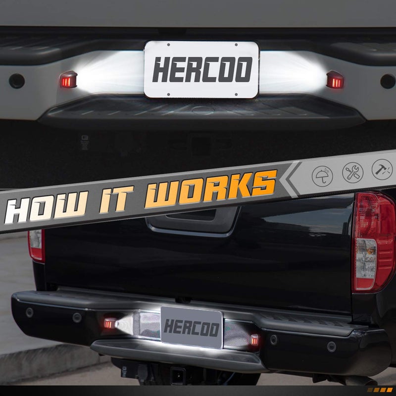 HERCOO LED License Plate Light White Lamp with Red OLED Neon Tube Compatible with Frontier Armada Titan Xterra, Suzuki Equator Pickup Truck, Pack of 2 - Image 5